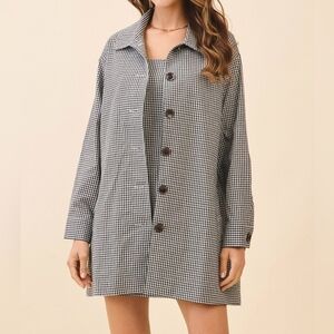 TCEC Black and White Gingham Jacket Size L